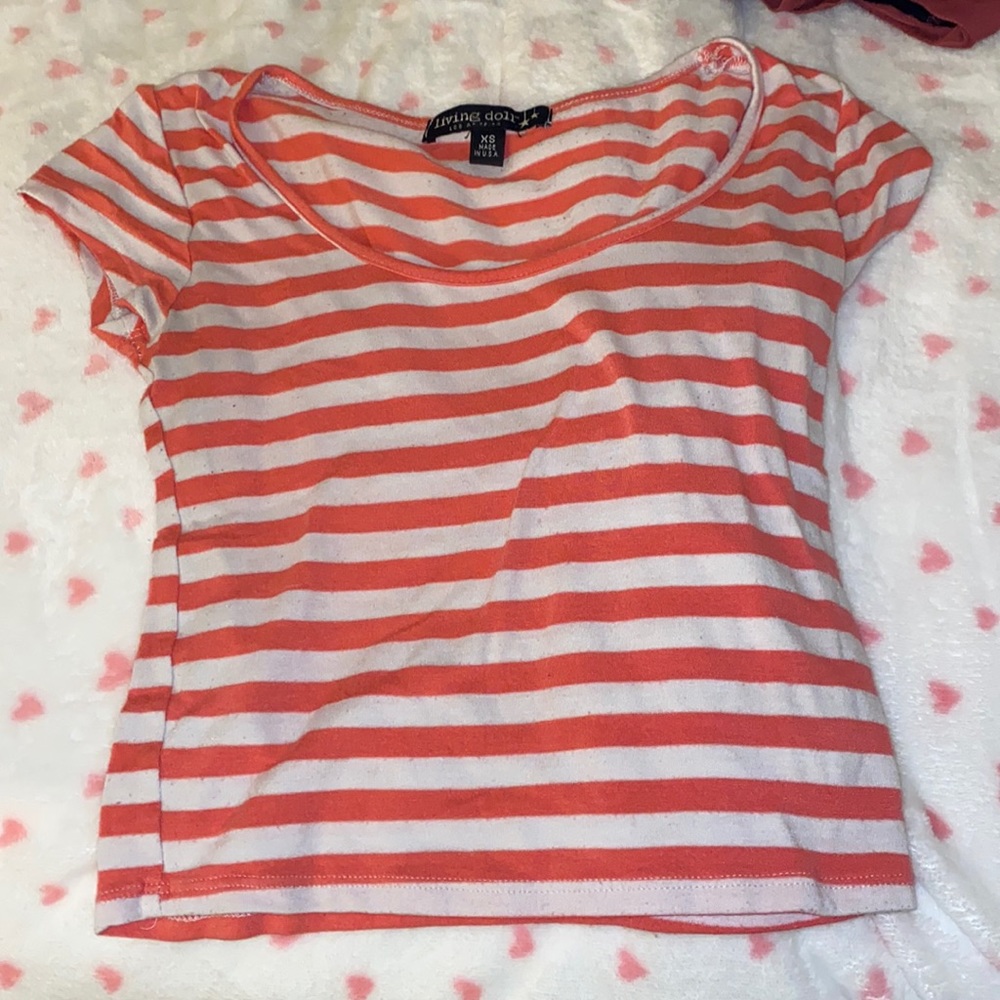 Striped cropped tee